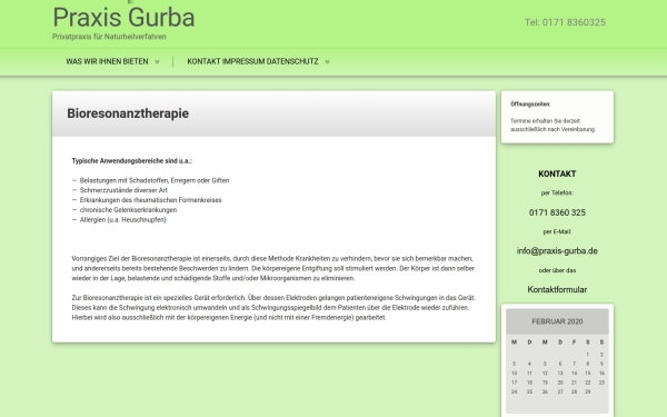 Webseiten Praxis Gurba